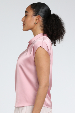 Neo Noir Fleur Drapy Satin blouse Roze