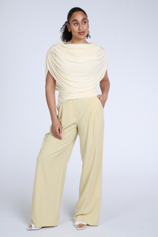 Neo Noir Cottuna Drapy Mesh top Geel