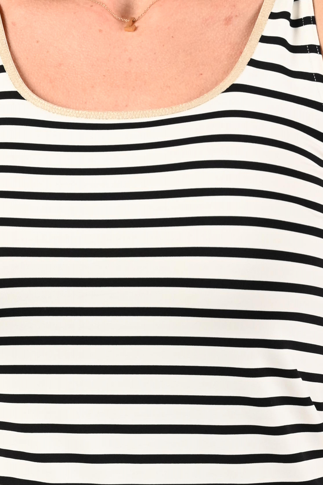 Nukus Juba Singlet Stripe Top Beige