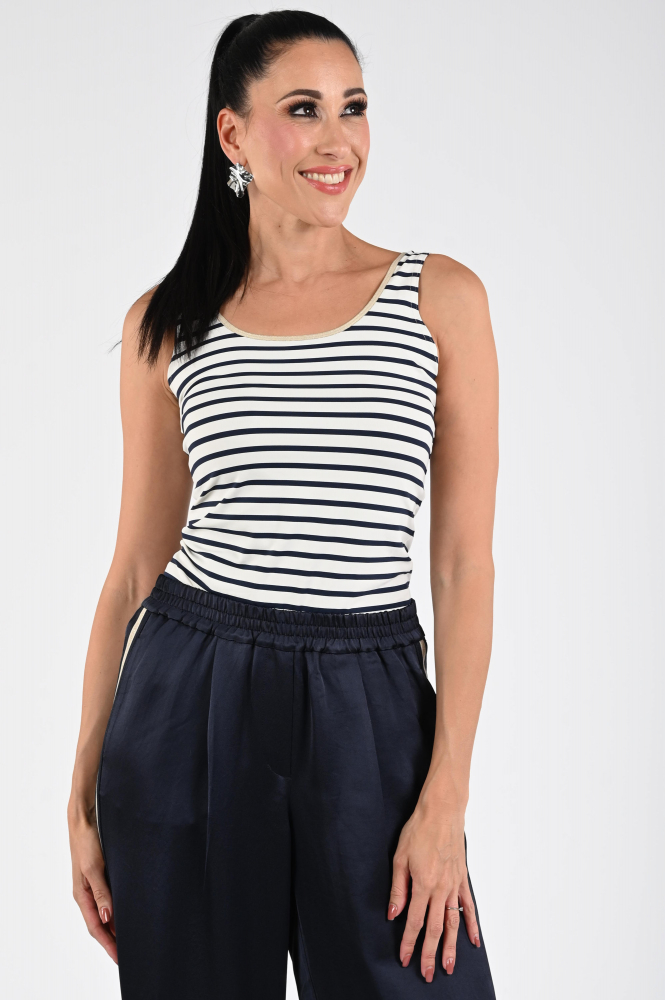 Nukus Juba Singlet Stripe Top Blauw