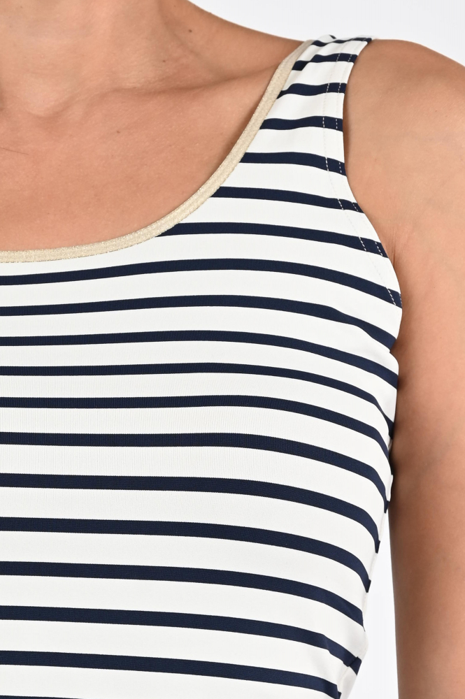 Nukus Juba Singlet Stripe Top Blauw