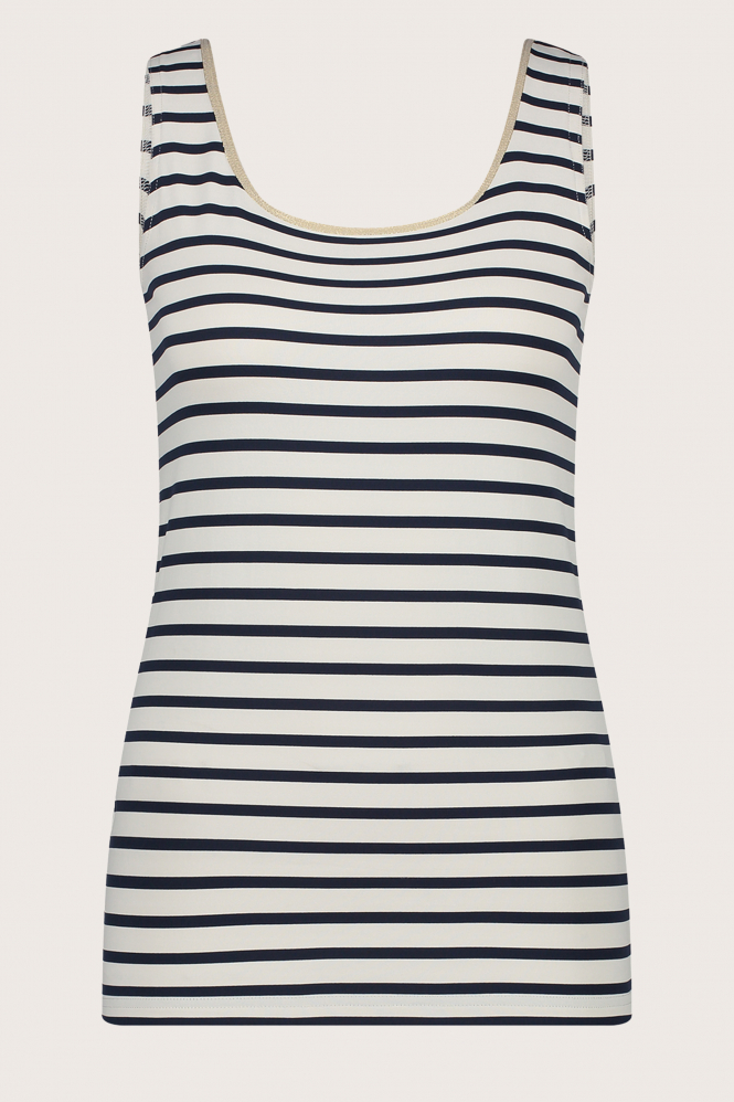 Nukus Juba Singlet Stripe Top Blauw