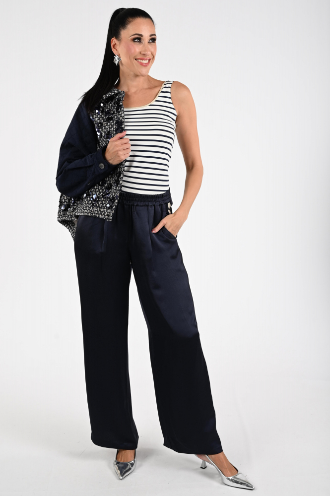 Nukus Juba stripe Top Blauw