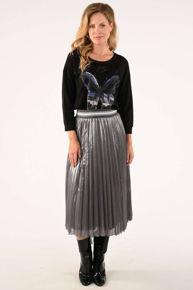 Monari 806989 T-shirt driekwart mouw Zwart