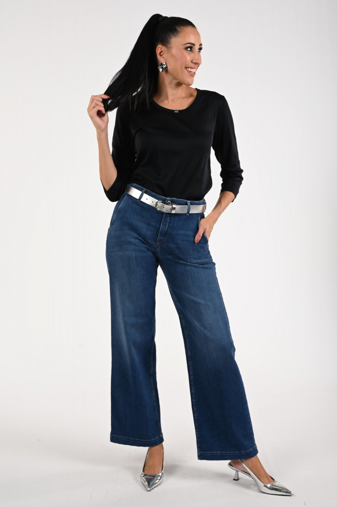Efixelle 330008 T-shirt driekwart mouw Zwart