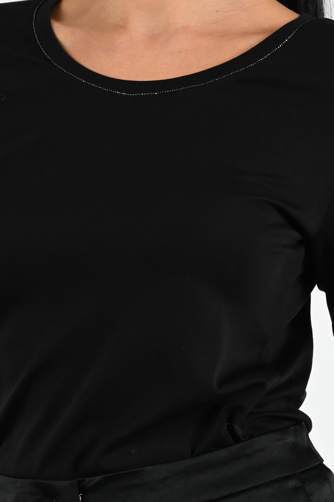 Marc Cain ZC 48.04 J14 T-shirt driekwart mouw Zwart