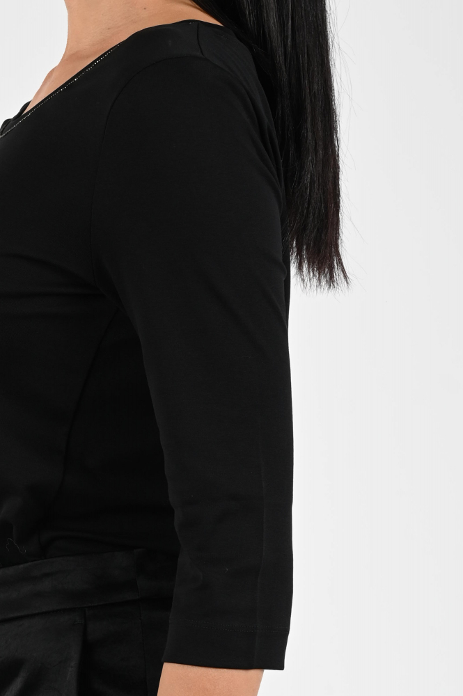 Marc Cain ZC 48.04 J14 T-shirt driekwart mouw Zwart