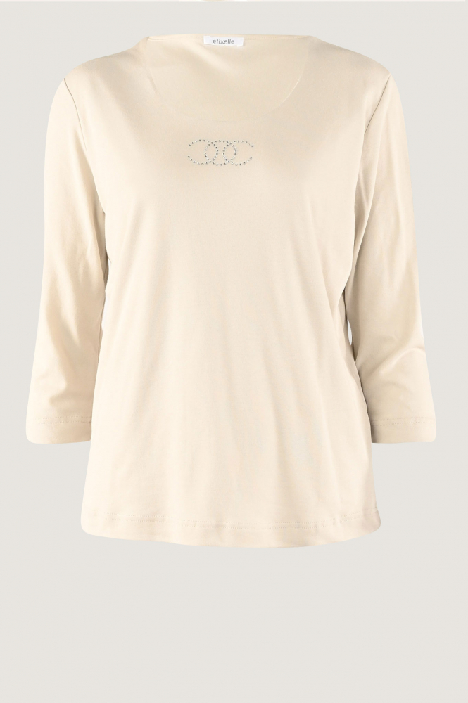Efixelle 290405 T-shirt driekwart mouw Beige