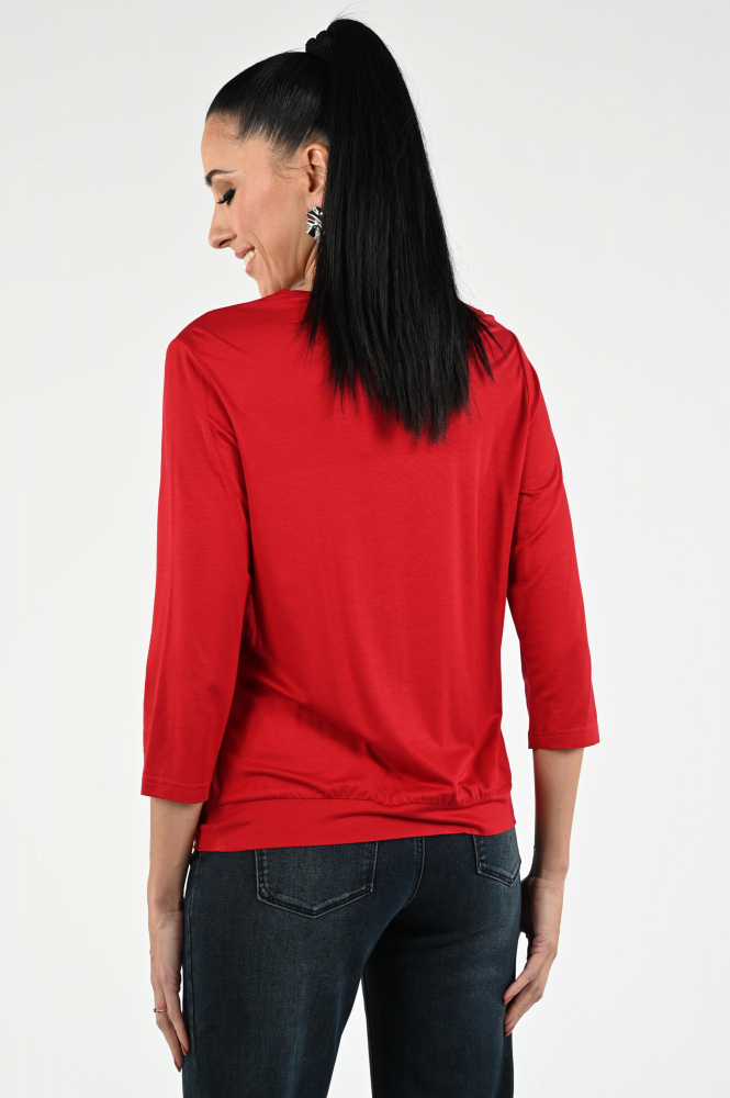 Frank walder 722426 T-shirt driekwart mouw Rood