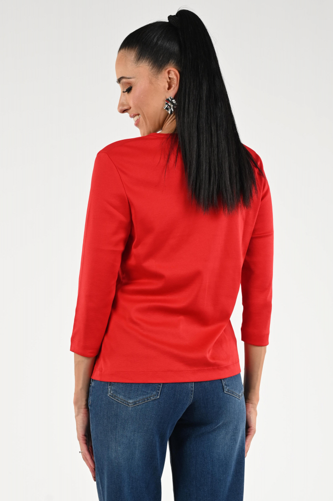 Efixelle 330008 T-shirt driekwart mouw Rood