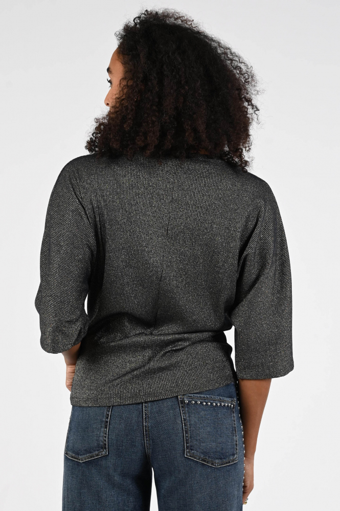 By-Bar kae sparkle top T-shirt driekwart mouw Goud