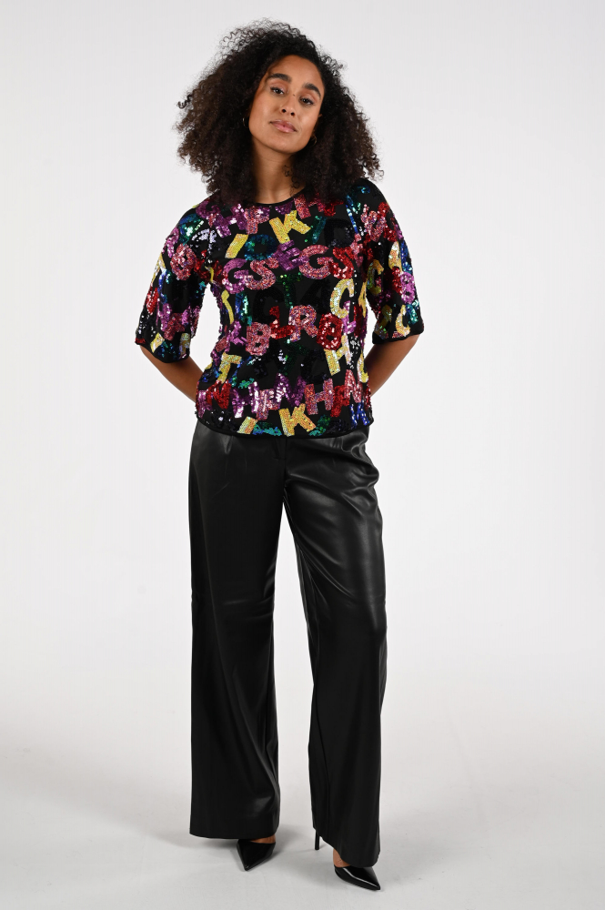 Pom Amsterdam SP9375 T-shirt driekwart mouw Zwart