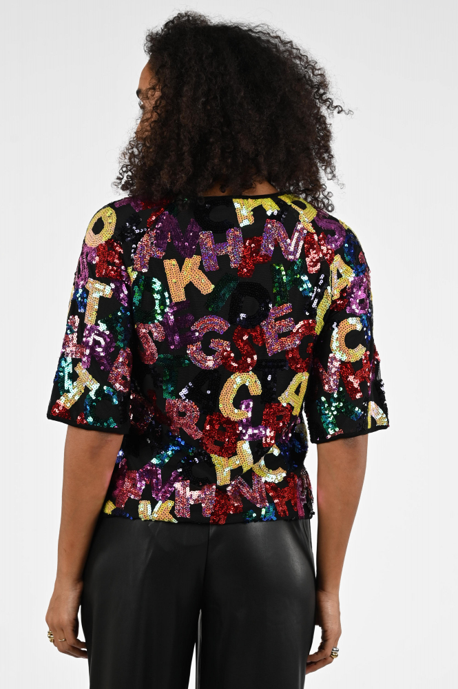 Pom Amsterdam SP9375 T-shirt driekwart mouw Zwart