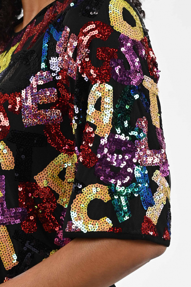 Pom Amsterdam SP9375 T-shirt driekwart mouw Zwart