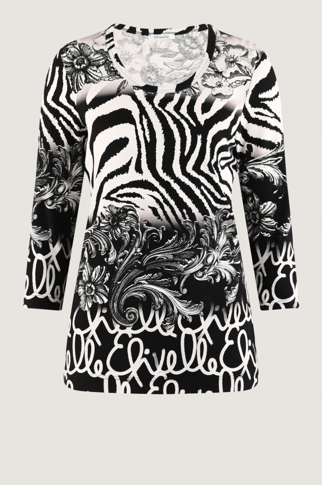 Efixelle 293601 T-shirt driekwart mouw Wit