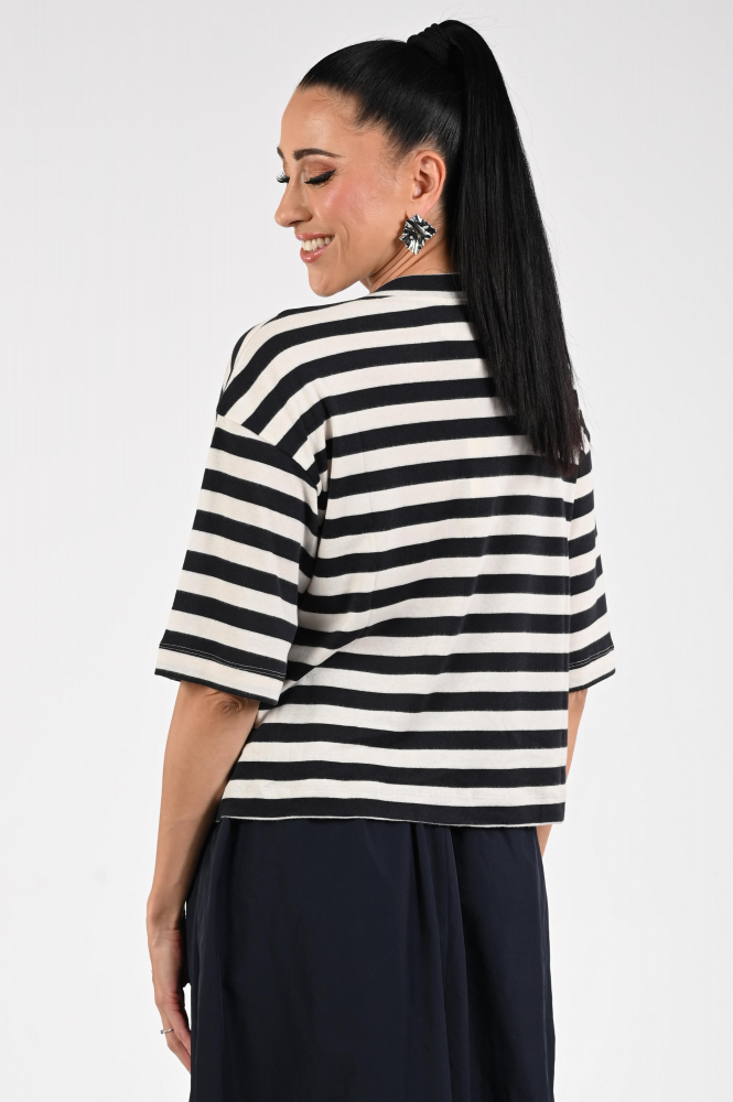 Penn & Ink W25T1188 T-shirt driekwart mouw Blauw