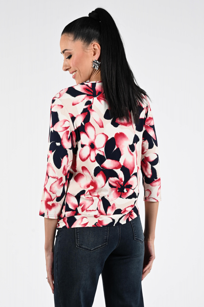 Frank walder 725423 T-shirt driekwart mouw Rood