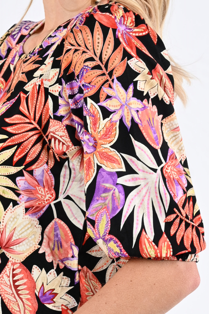 Geisha 52137-60 T-shirt driekwart mouw Rood