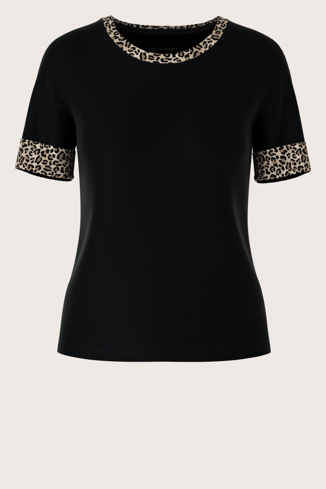 Marc Cain XS 48.13 J55 T-shirt korte mouw Zwart