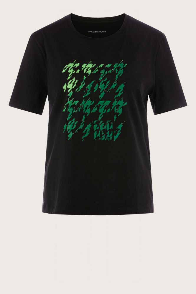 Marc Cain XS 48.20 J73 T-shirt korte mouw Zwart
