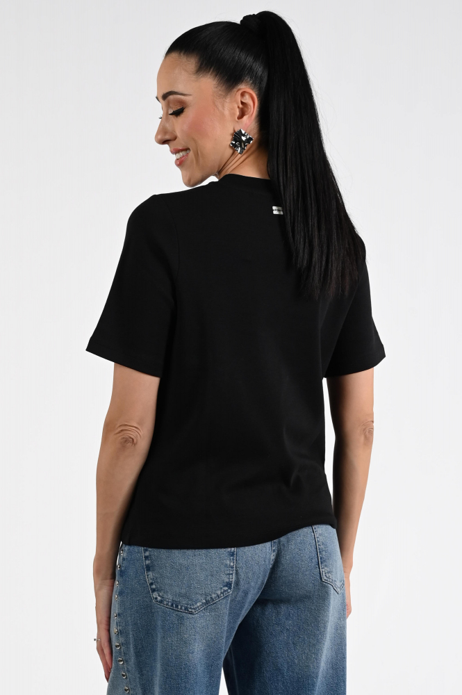 Pom Amsterdam SP9271 T-shirt korte mouw Zwart