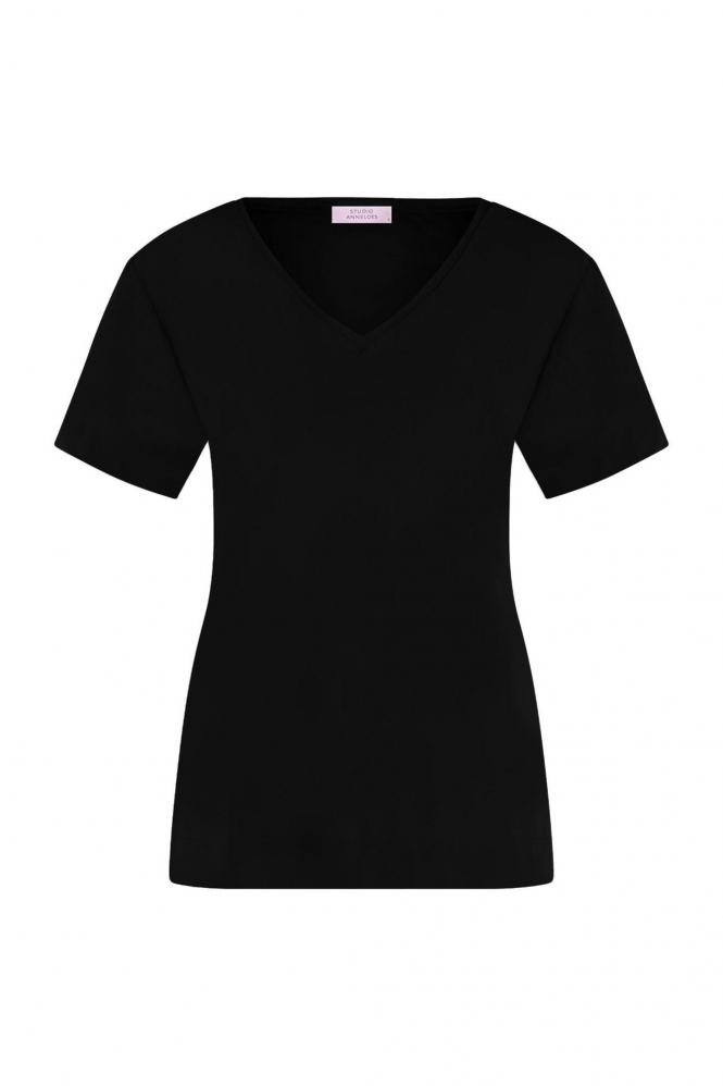 Studio Anneloes Roller shirt  T-shirt korte mouw Zwart