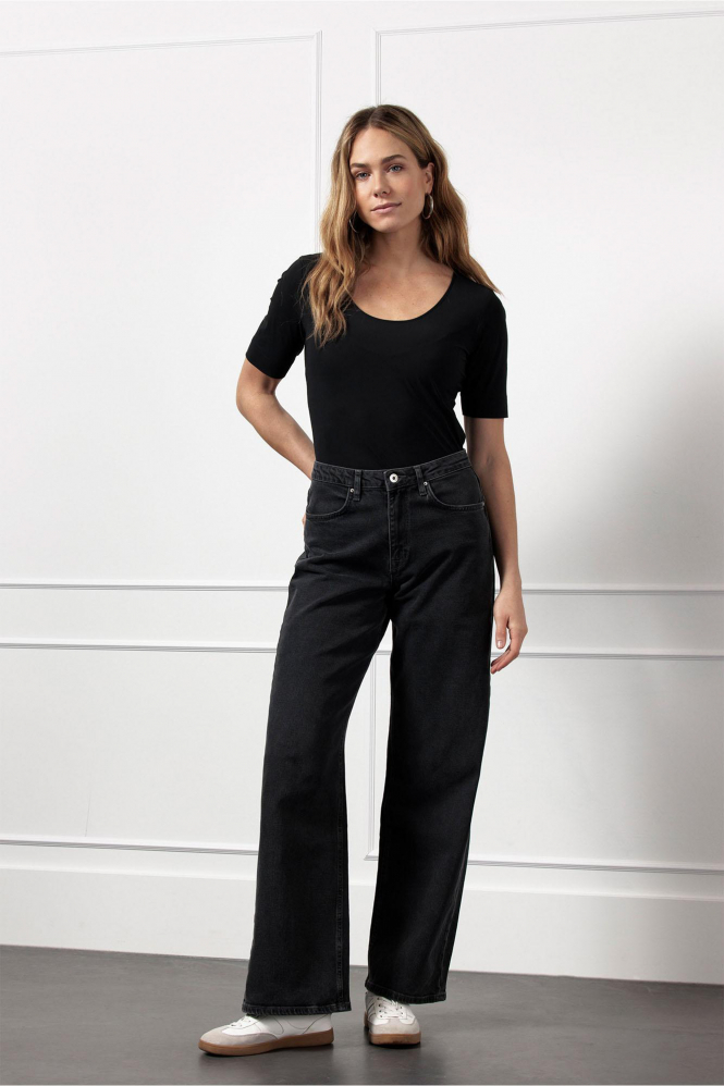 Studio Anneloes Sascha shirt  T-shirt korte mouw Zwart