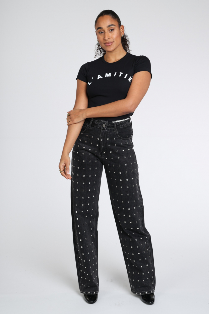 Haute L'Amitié hl10849  T-shirt korte mouw Zwart
