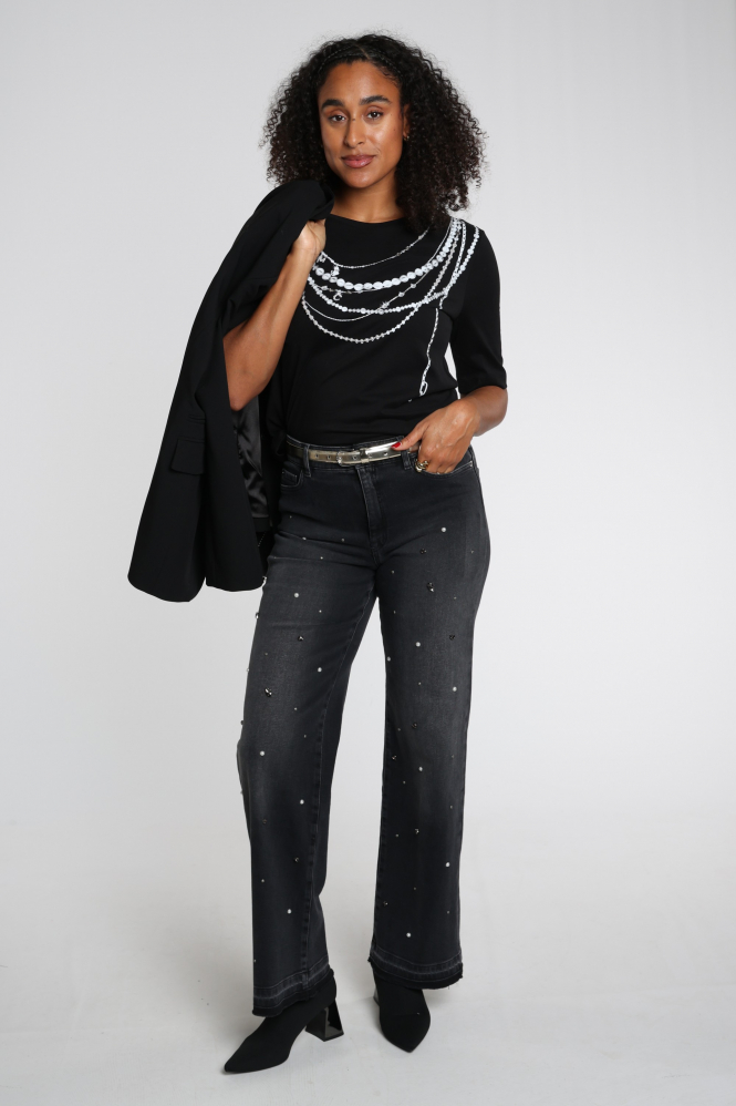 Marc Cain BS 48.20 J59 T-shirt korte mouw Zwart