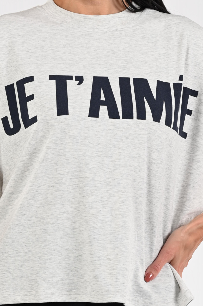 Aimée the label elara T-shirt korte mouw Grijs