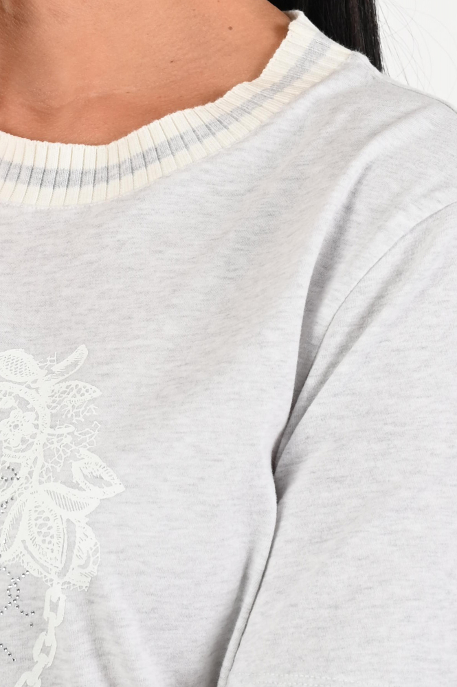 Marc Cain ZS 48.20 J34 T-shirt korte mouw Grijs