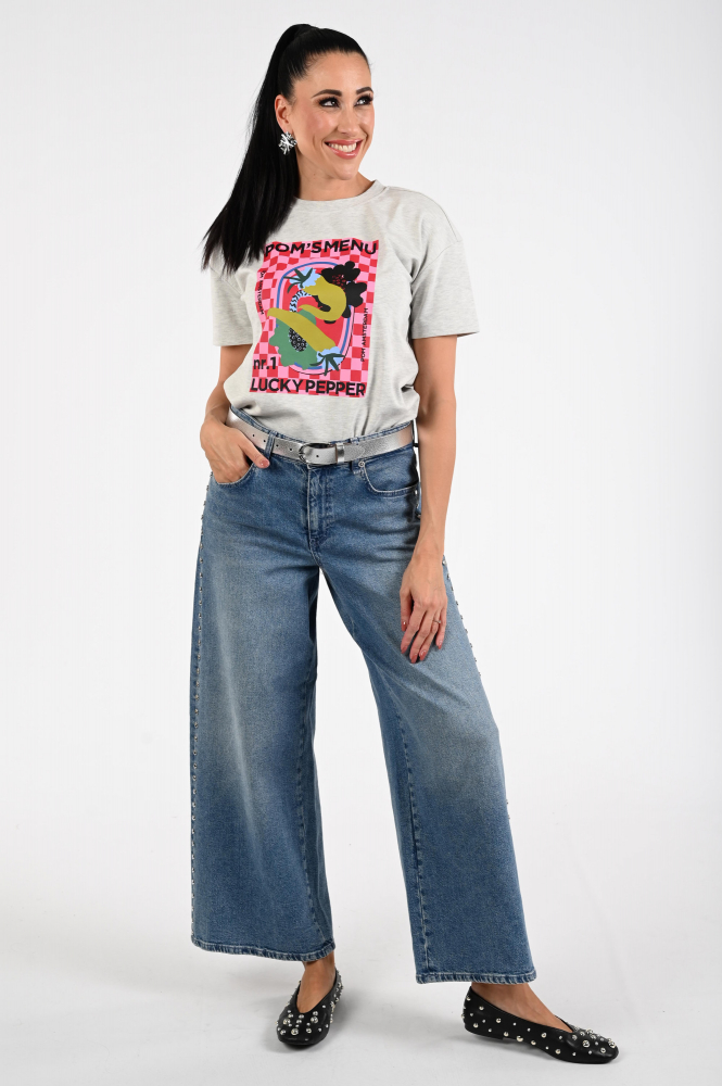 Pom Amsterdam SP9272 T-shirt korte mouw Grijs