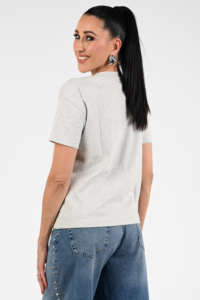 Pom Amsterdam SP9272 T-shirt korte mouw Grijs