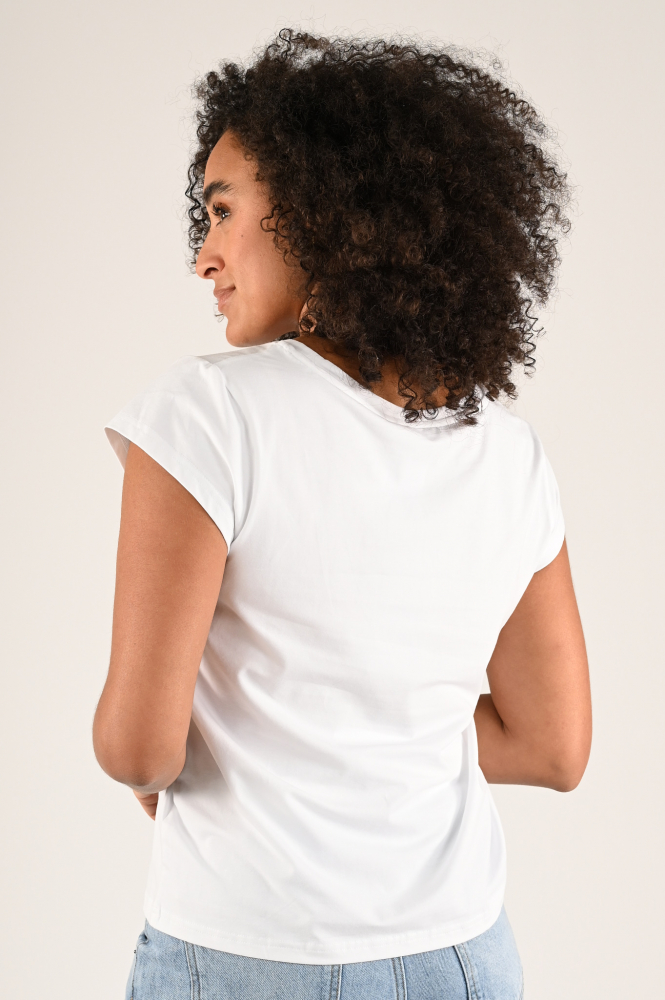 Co'couture 33085 T-shirt korte mouw Wit