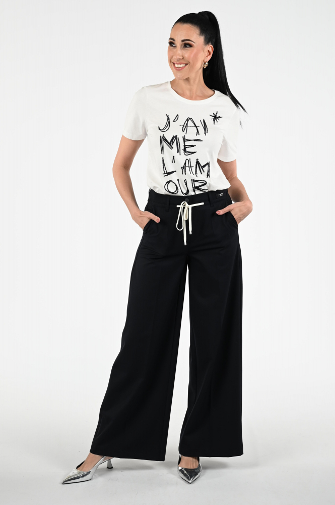 Oui 94211 T-shirt korte mouw Wit