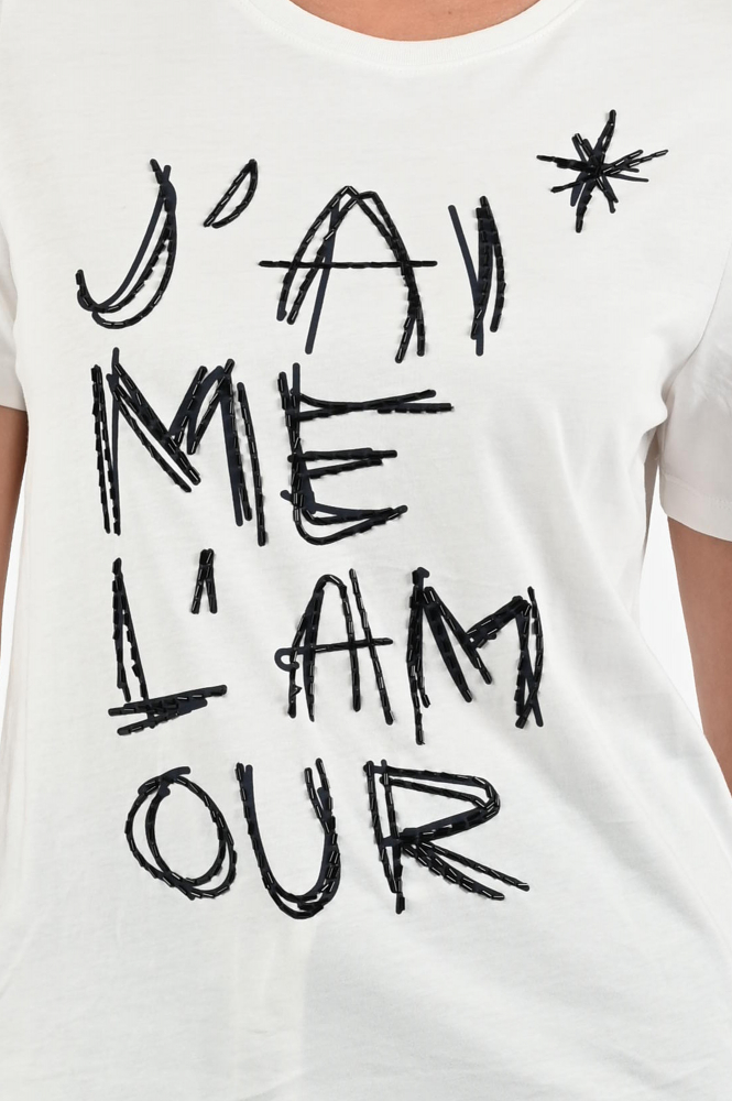 Oui 94211 T-shirt korte mouw Wit