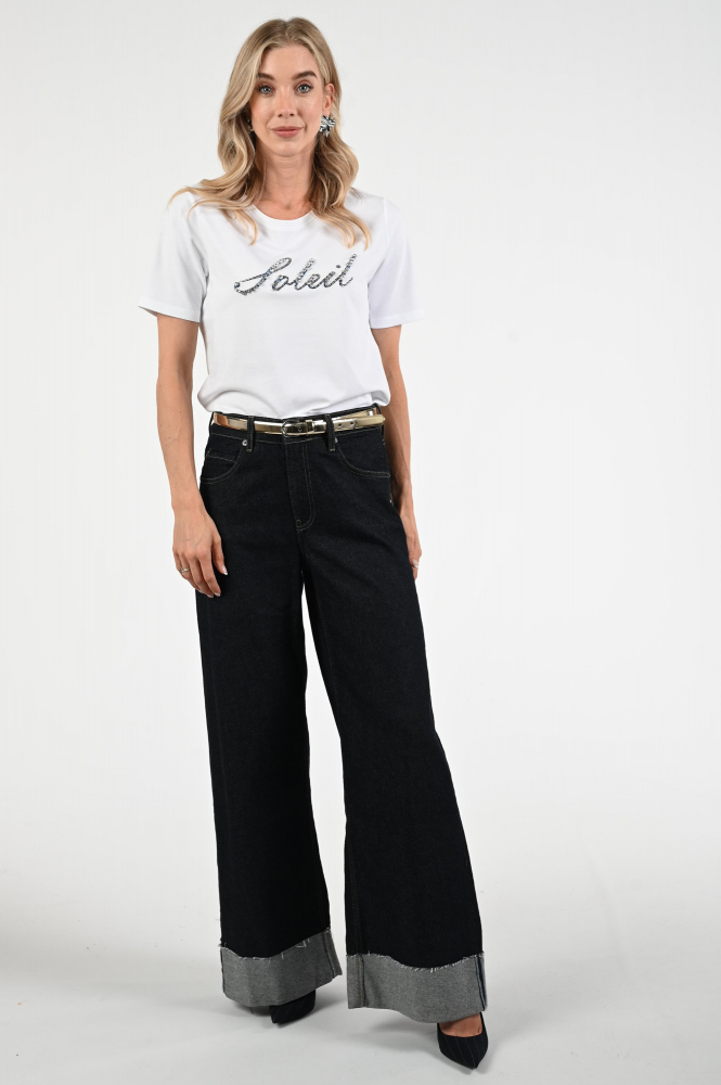 Monari 409746 T-shirt korte mouw Wit