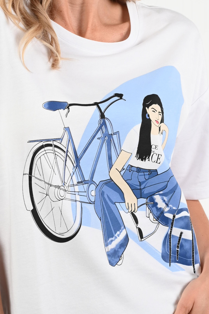 Monari 408618 T-shirt korte mouw Wit