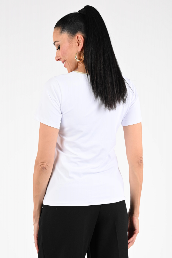 Nukus Tirza top    T-shirt korte mouw Wit