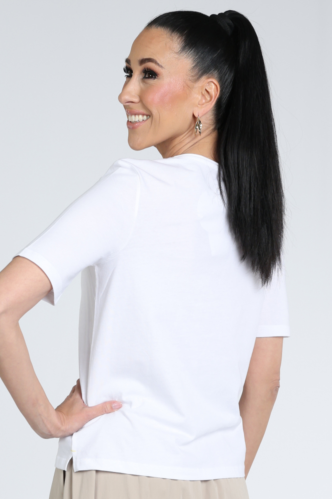 Oui 97518 T-shirt korte mouw Wit