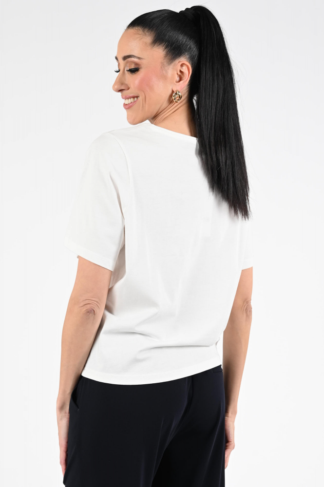 Oui 96414 T-shirt korte mouw Wit