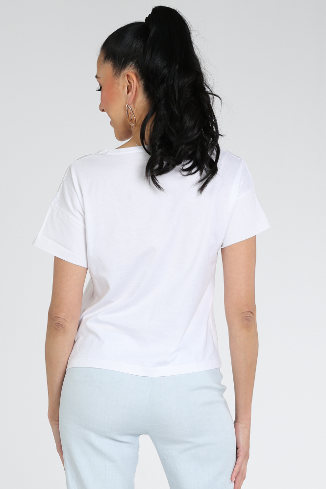 Marc Cain AC 48.26 J27 T-shirt korte mouw Wit