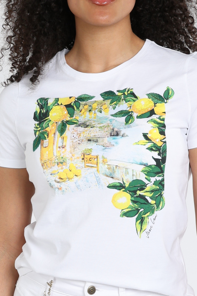 Marc Cain AA 48.32 J12 T-shirt korte mouw Wit