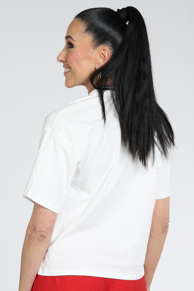 Pom Amsterdam SP9574 T-shirt korte mouw Wit