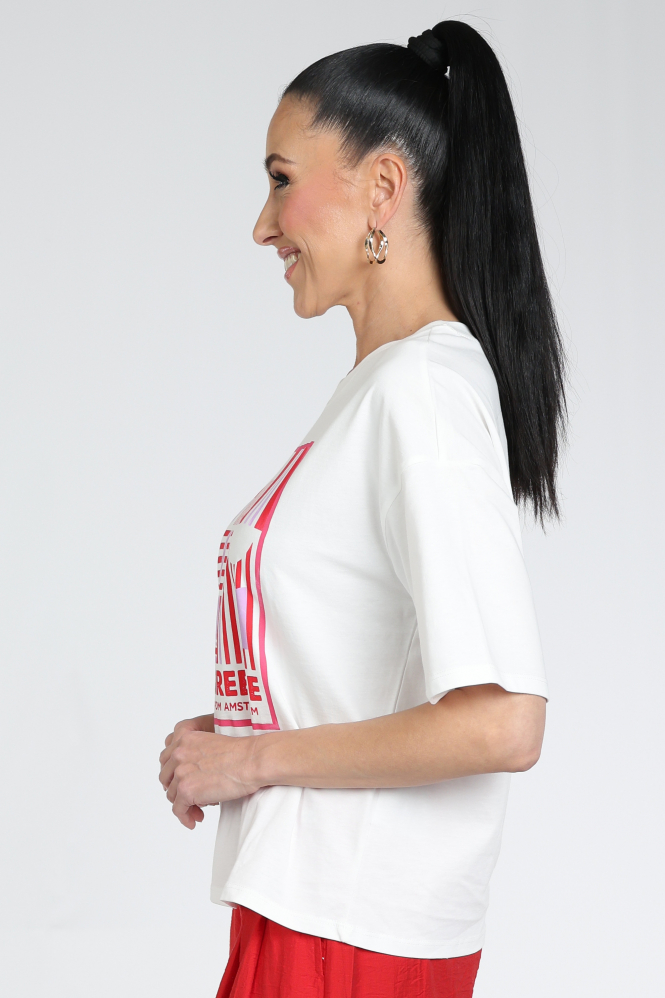 Pom Amsterdam SP9574 T-shirt korte mouw Wit