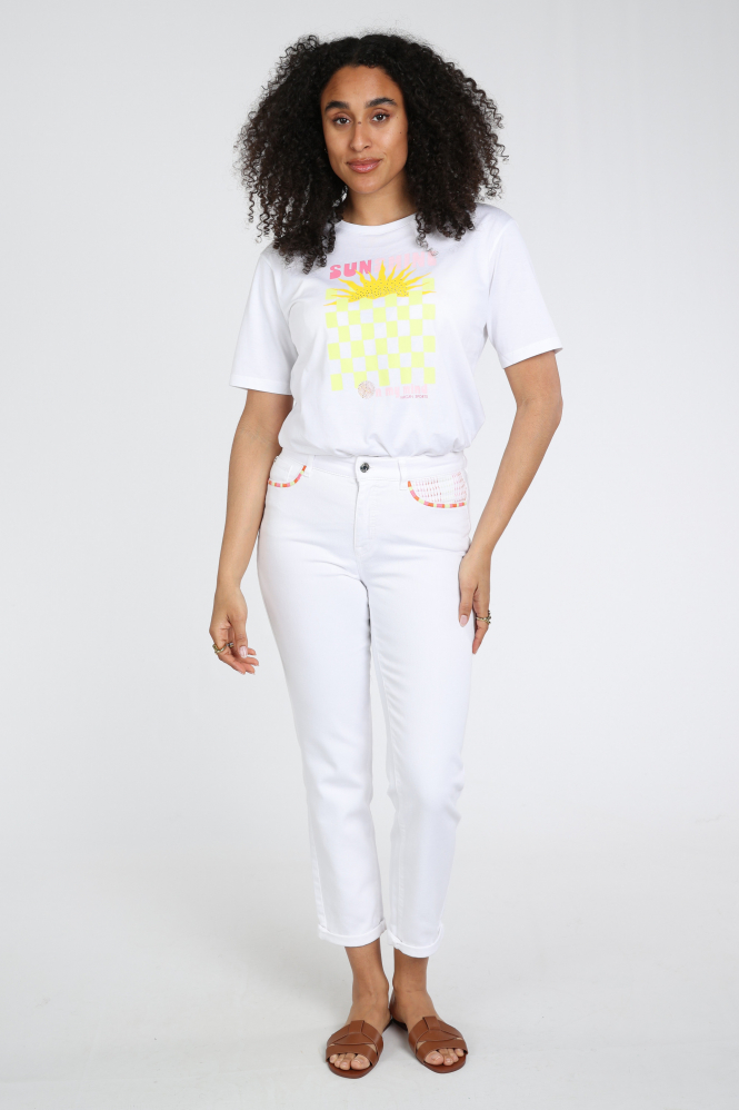 Marc Cain AS 48.21 J81 T-shirt korte mouw Wit