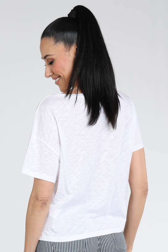 Monari 409686 T-shirt korte mouw Wit