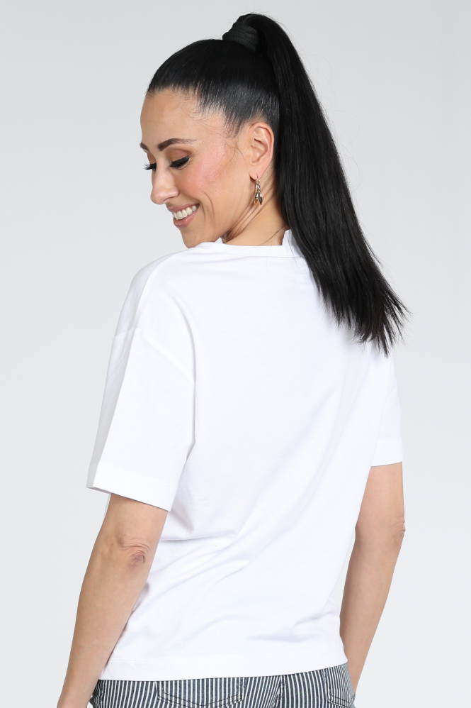Monari 409674 T-shirt korte mouw Wit