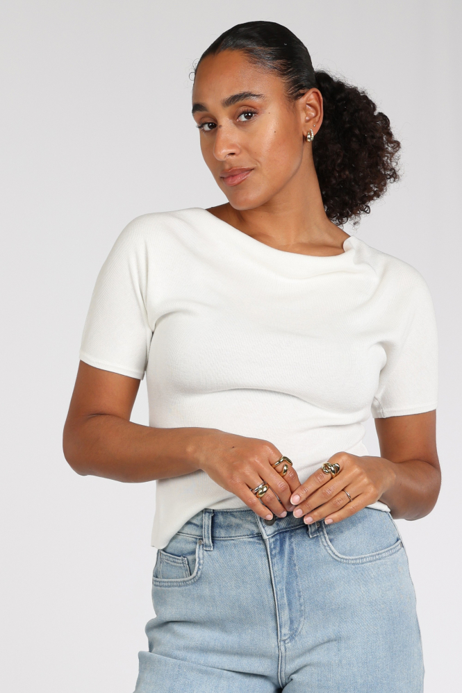 Yaya 01-000606-607 T-shirt korte mouw Wit