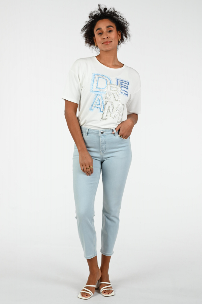 Monari 409428 T-shirt korte mouw Wit